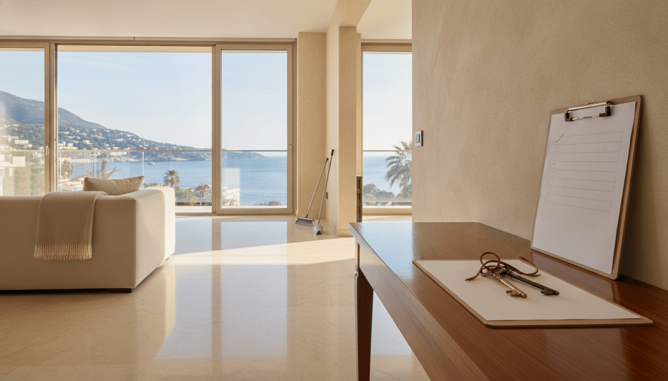 English-speaking cleaning company in Monaco preparing a luxury Riviera apartment