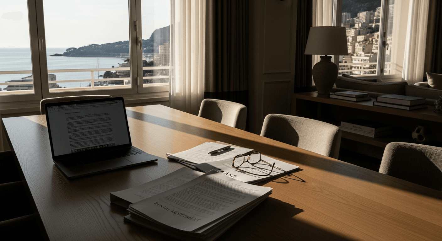 Airbnb Monaco regulations guide for a luxury apartment owner reviewing rental documents