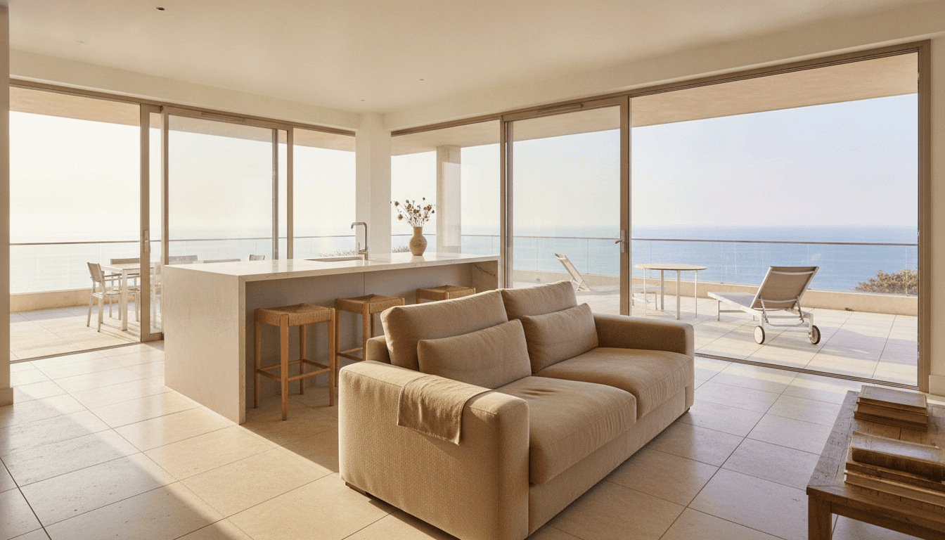 Interior design French Riviera rental with durable seaside furnishings