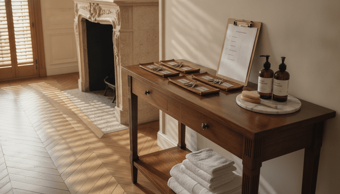 Airbnb concierge key handover and apartment preparation in Nice
